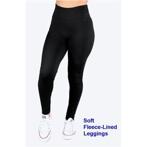 Soft Brushed Fleece Leggings Black Yoga Running Exercise Athletic Sports Leisure